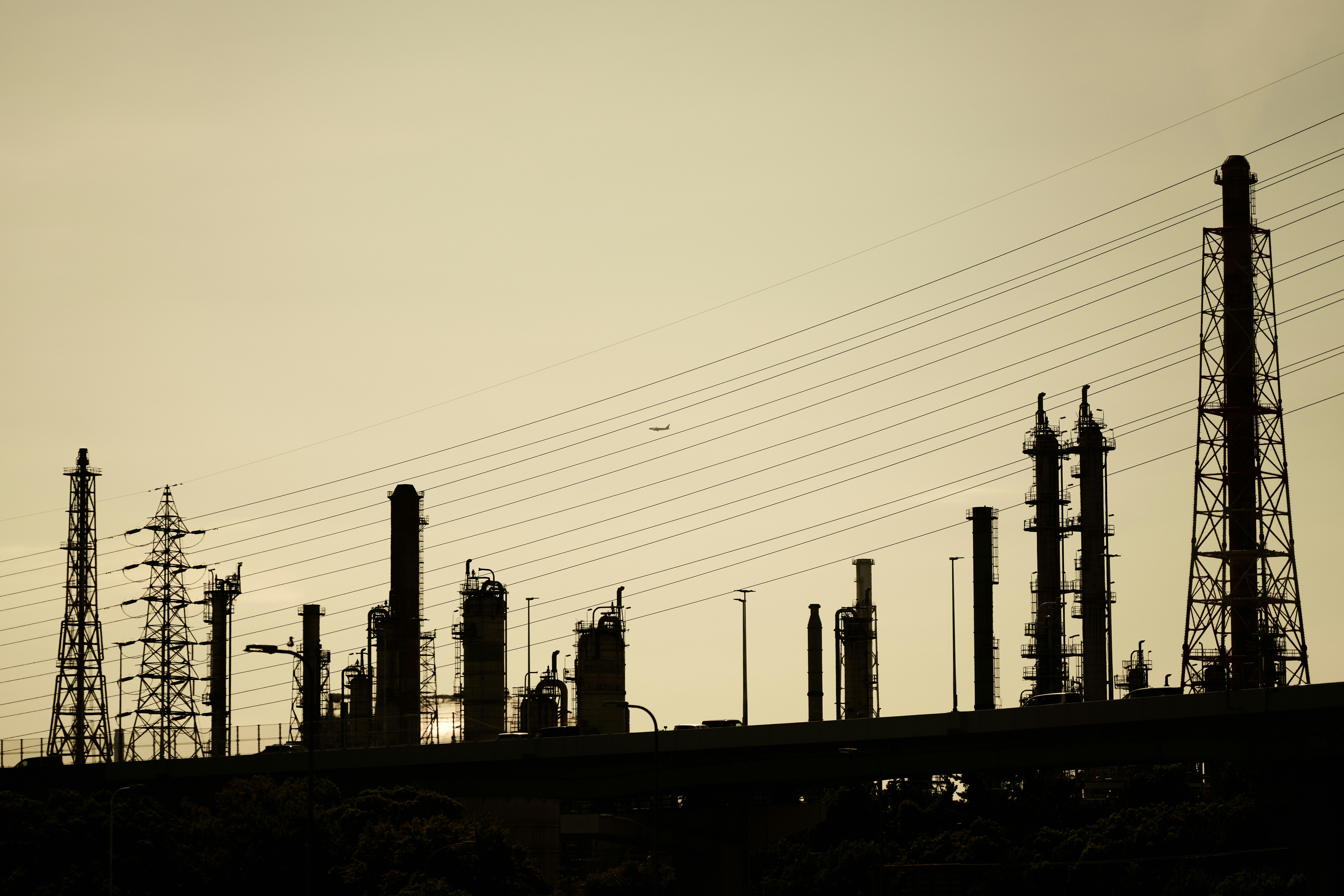 工場地帯の航空写真